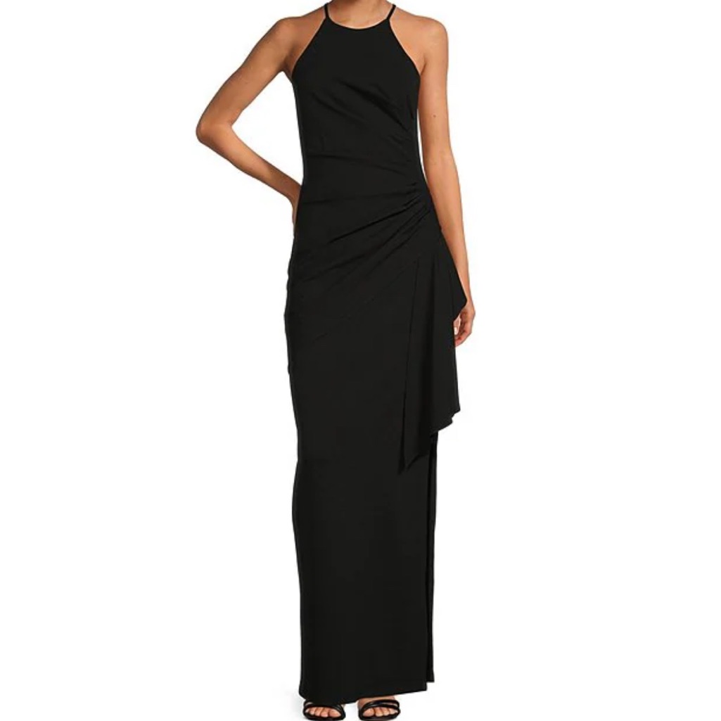 Belle By Badgley Mischka Navy Gown